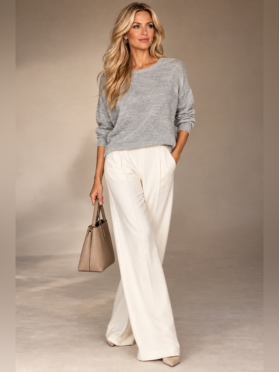 Eileen Fisher Sweaters - Eileen Fisher Women’s M Gray 100% Organic Linen Relaxed Pullover Sweater